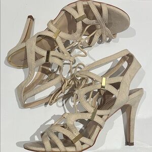 Call It Spring Beige Strappy Heels